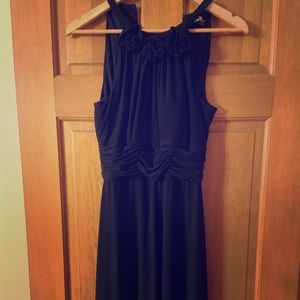Black high halter neck line dress